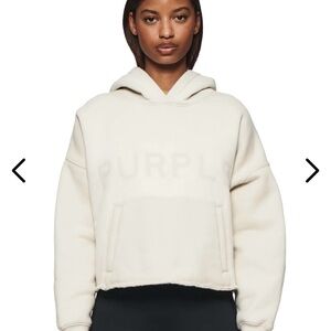 Purple Brand Cream Hooded Sweatshirt